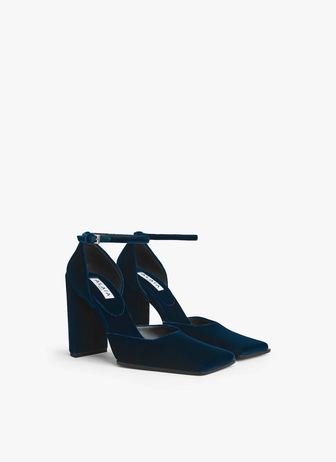 SQUARE D'ORSAY PUMPS IN VELVET ALAÏA DARK PETROL SQUARE D'ORSAY PUMPS IN VELVET